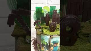 Детский торт на День рождения для Мальчика геймера на 8 лет -Minecraft